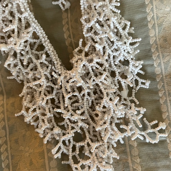 White Coral Necklace- hand beaded - Picture 3 of 3